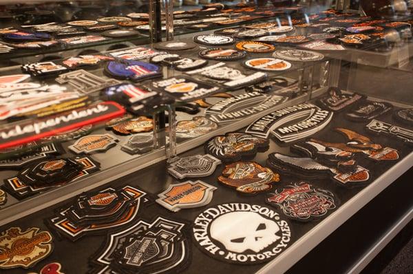 Huge selection of patches.  We will sew it on while you wait.