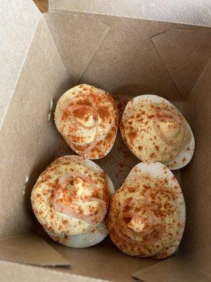 Pig Whistle Deviled Eggs