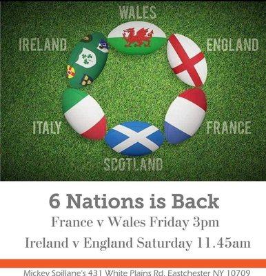 Catch all the 6 Nations Rugby matches