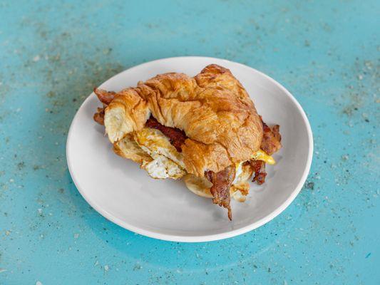 Breakfast Croissant with bacon.