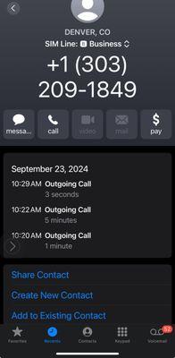 Call Log on 9/23/24