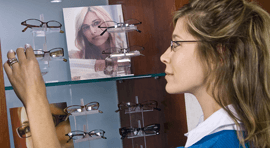 Large selection of designer and stylish frames at Tom Schobelock Optometry office in Mesquite, TX.