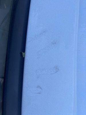 This is the grease finger marks on my truck when the battery was located.