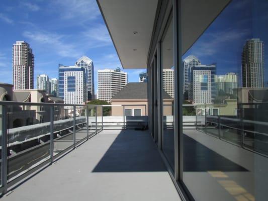 Rooftop penthouse loft balcony.