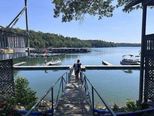 The ramp from the dock to the restaurant