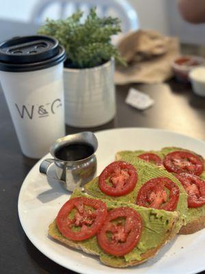 Avocado Toast + Rose Latte