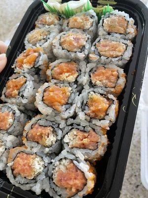 spicy tuna, spicy salmon, spicy yellowtail rolls