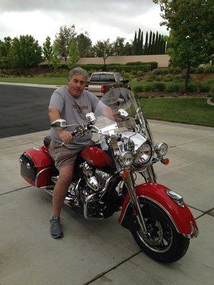 Our client, Paul, who just got his new Indian Motorcycle insured!