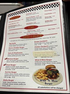 Updated menu