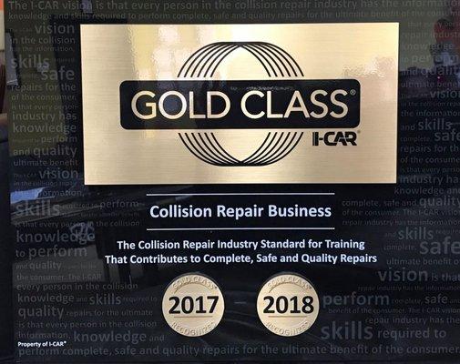 Updated Auto is among only 10% of collision repair shops to me the Gold Class standard.