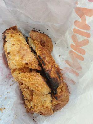 Burnt croissant...not a great start to  a morning.