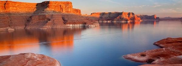 So peaceful and serene at the calm waters of Lake Powell, UT