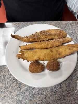 Catfish and hush puppies