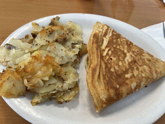 Savory Crepe and homestyle potatoes.