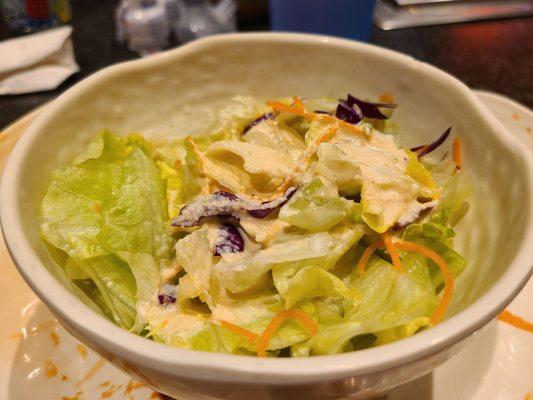 Salad with ginger dressing