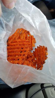 Waffle sweet potato fries