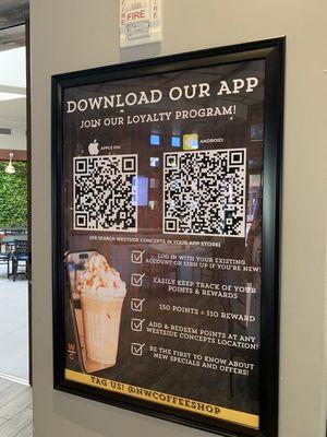 Here is the poster inviting you to download the NW Cafe app for a $10 bonus1