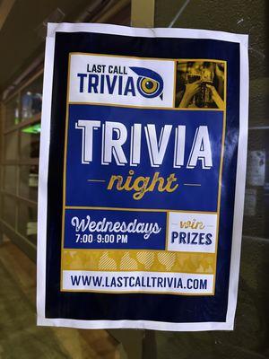 Trivia Night on Wednesdays