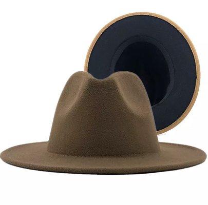 Dark brown and black bottom fedora