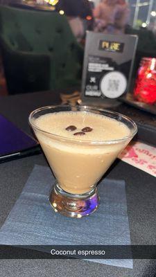 Espresso martini (they forgot the coconut flakes)