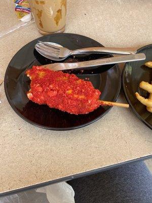 Korean Corn Dog (cheese, hot Cheetos)