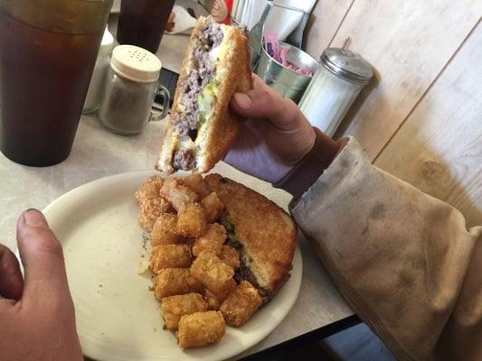 Patty melt & tater tots