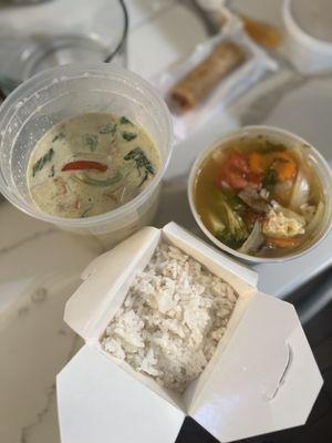 Green Curry, Tom Yum Soup, Spring Roll (6pc)