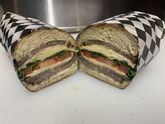 The Habit Havarti Arugula  Brisket Italian aioli Tomato