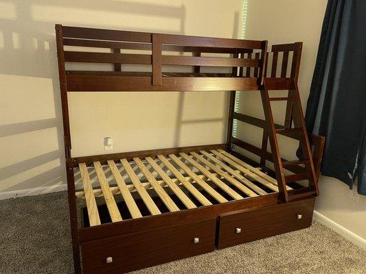 Bunk bed Michael put together