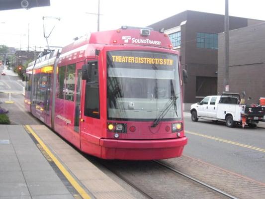 This vehicle will head away from the Tacoma Dome and toward downtown and the major points of interest.