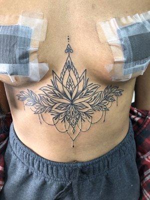 Sternum tattoo done by Matt at Blasted Ink                   Instagram ink_by_mattlara