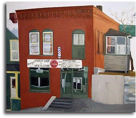 Great Painting of Henry's Barber Shop