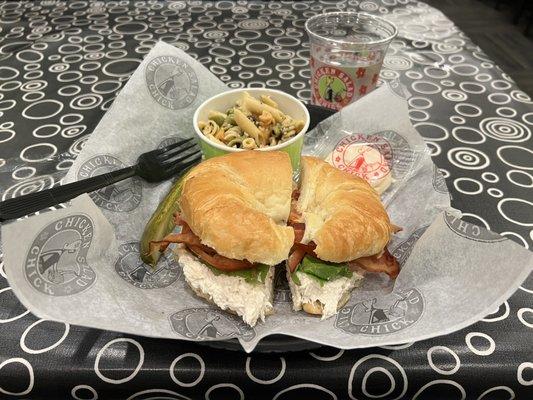 Chicken Salad BLT Sandwich With pasta salad side