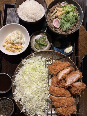 Tonkatsu set with soba