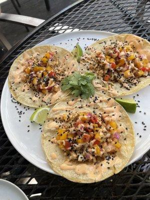 Asian cauliflower and walnut "meat" taco