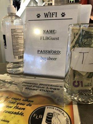 WIFI password.