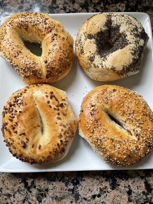 Best bagels around! (Everything, Onion, Poppyseed Bagel)