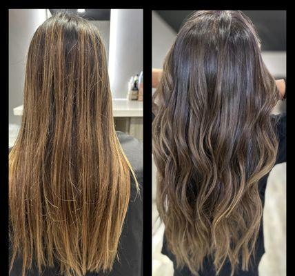 Seamless ash balayage