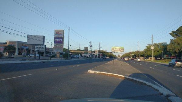 Street sign at the medium