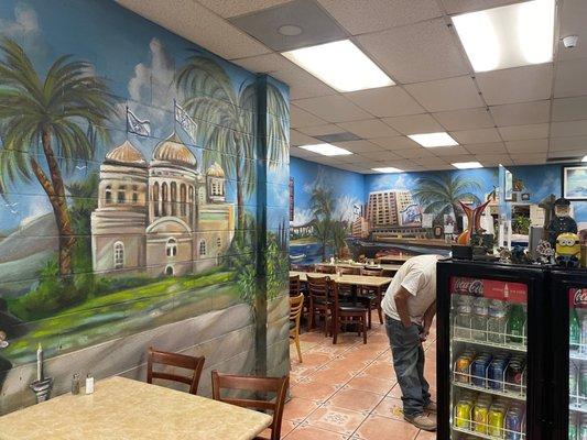 Murals of different Middle Eastern cities