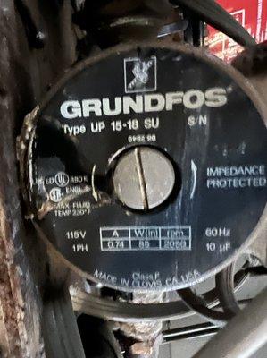 Pump with a sensor that was broken