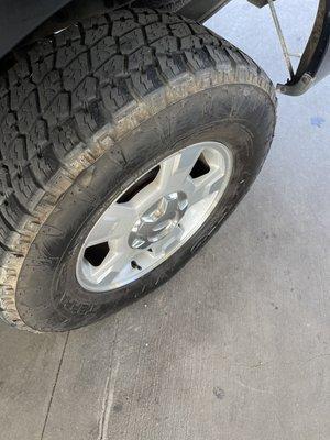 After photo of running vehicle through the wash. This was top package suppose to be clean and come with tire dressing.