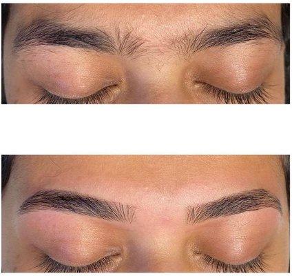 Eyebrow waxing and shaping