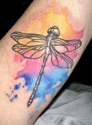 Dragonfly tattoo done by Emily Tides