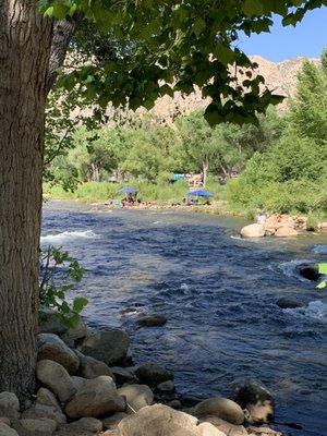 Campground across the river at Riverside park.