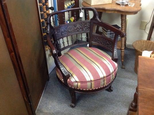 Great woodwork on this turn of the century chair