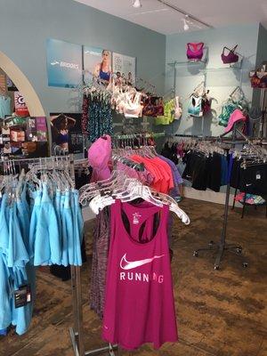 We have a wide selection of women's apparel from Brooks, Nike and others!