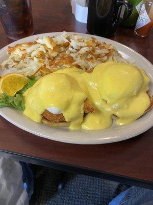 German Benedict. Remove ham and insert pork schnitzel. PERFECTION!!!!