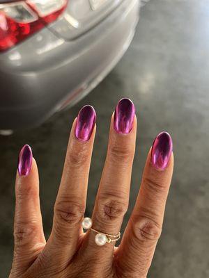 Chrome nails : Dip powder