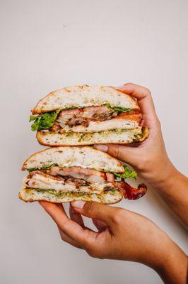 turkey bacon pesto sandwich